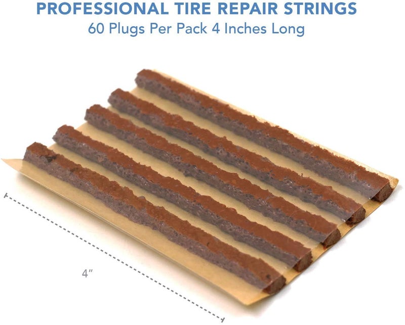 CKAuto 60pcs 4" Brown Tire Repair Strings, Automotive Tool Tire Repair Plugs for Tubeless Off-Road Tires Car, Bike, ATV, UTV, Wheelbarrow, Mower - Image 2